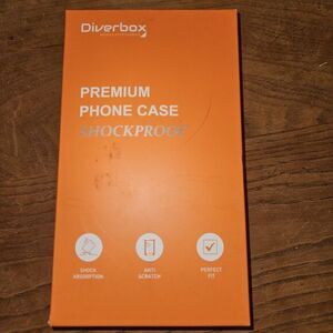 Diverbox Red Shockproof iPhone 14 Pro Max Case w/ Tempered Glass &‎ Lens